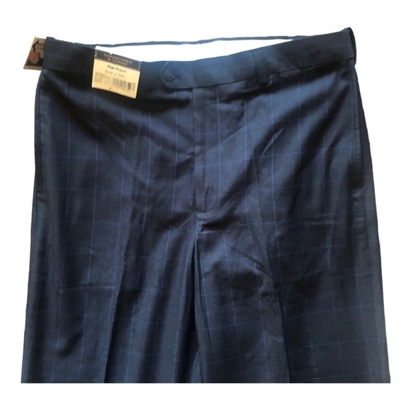 Mens New With Tag Round-tree & Yorke Bleu Navy Dress Pants34W/34 - Picture 5 of 8